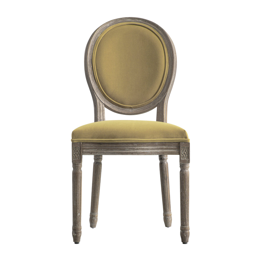 Lainston Set of 2 Classic Weathered Oak Dining Chairs, Fudge Velvet - daals