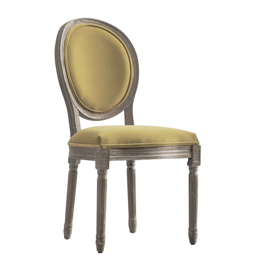 Lainston Set of 2 Classic Weathered Oak Dining Chairs, Fudge Velvet - daals