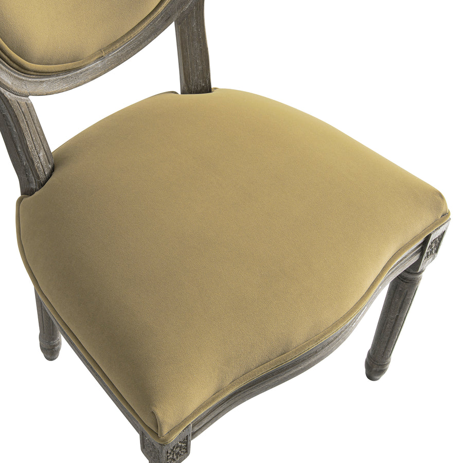 Lainston Set of 2 Classic Weathered Oak Dining Chairs, Fudge Velvet - daals