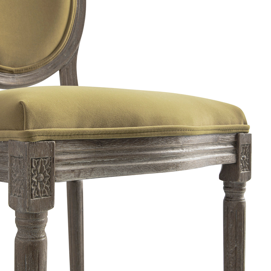 Lainston Set of 2 Classic Weathered Oak Dining Chairs, Fudge Velvet - daals