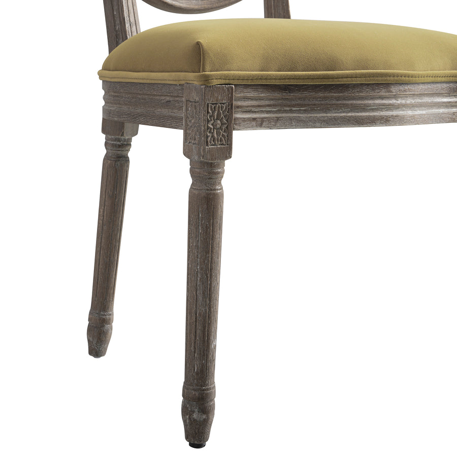 Lainston Set of 2 Classic Weathered Oak Dining Chairs, Fudge Velvet - daals