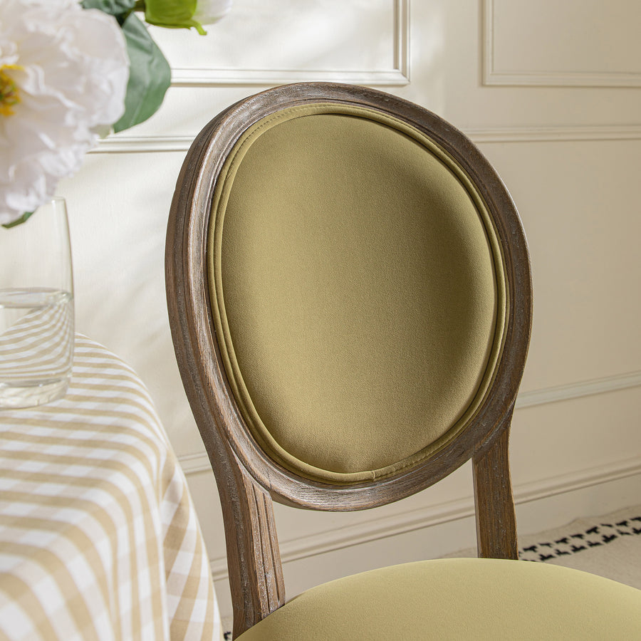 Lainston Set of 2 Classic Weathered Oak Dining Chairs, Fudge Velvet - daals