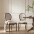 Lainston Set of 2 Classic Weathered Oak Dining Chairs, Oatmeal Brushed Fabric - daals