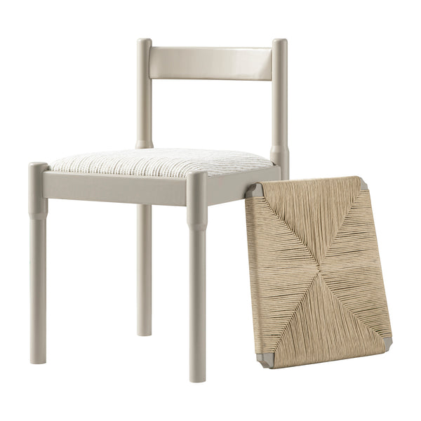 Minley 2-in-1 Dining Chair, Light Taupe High Gloss