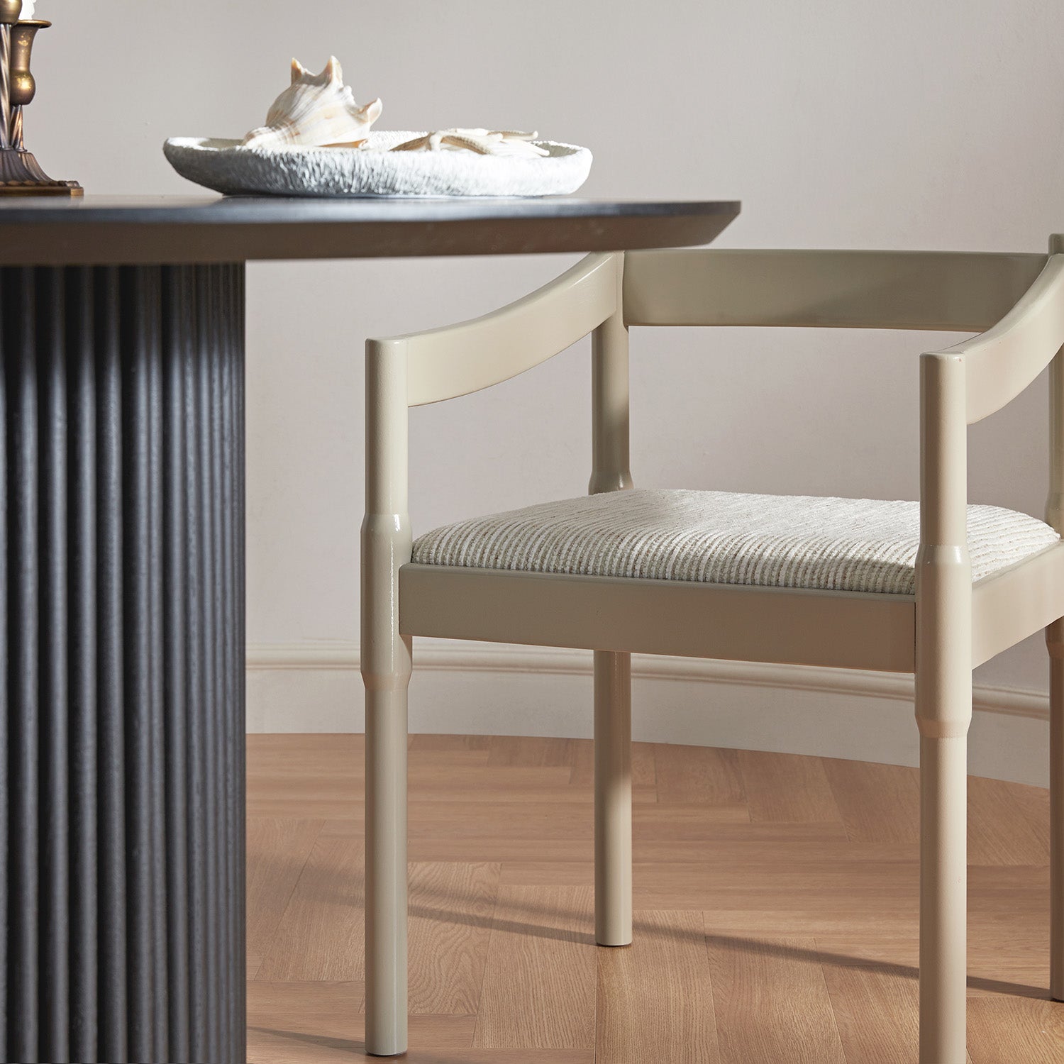 Minley 2-in-1 Carver Chair, Light Taupe High Gloss