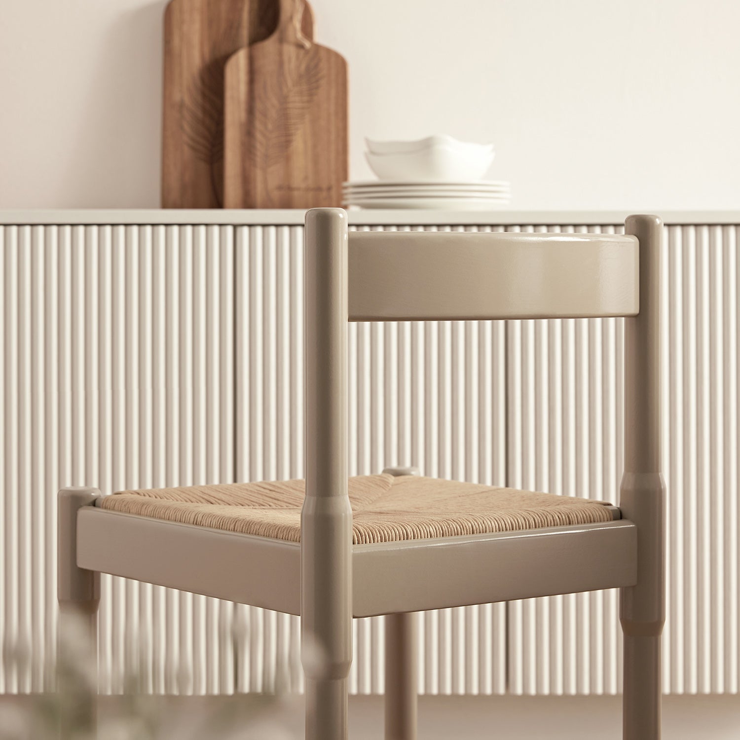 Minley 2-in-1 Dining Chair, Light Taupe High Gloss