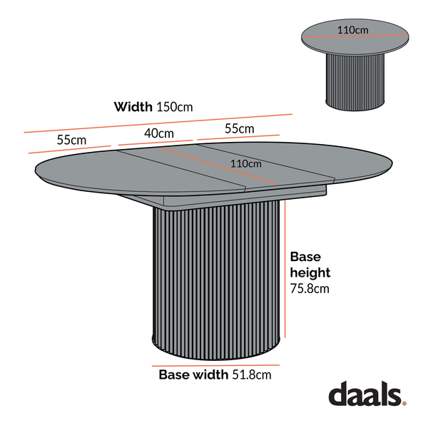 Maru Round 4-6 Seater Extending Oak Pedestal Dining Table, Oak | daals