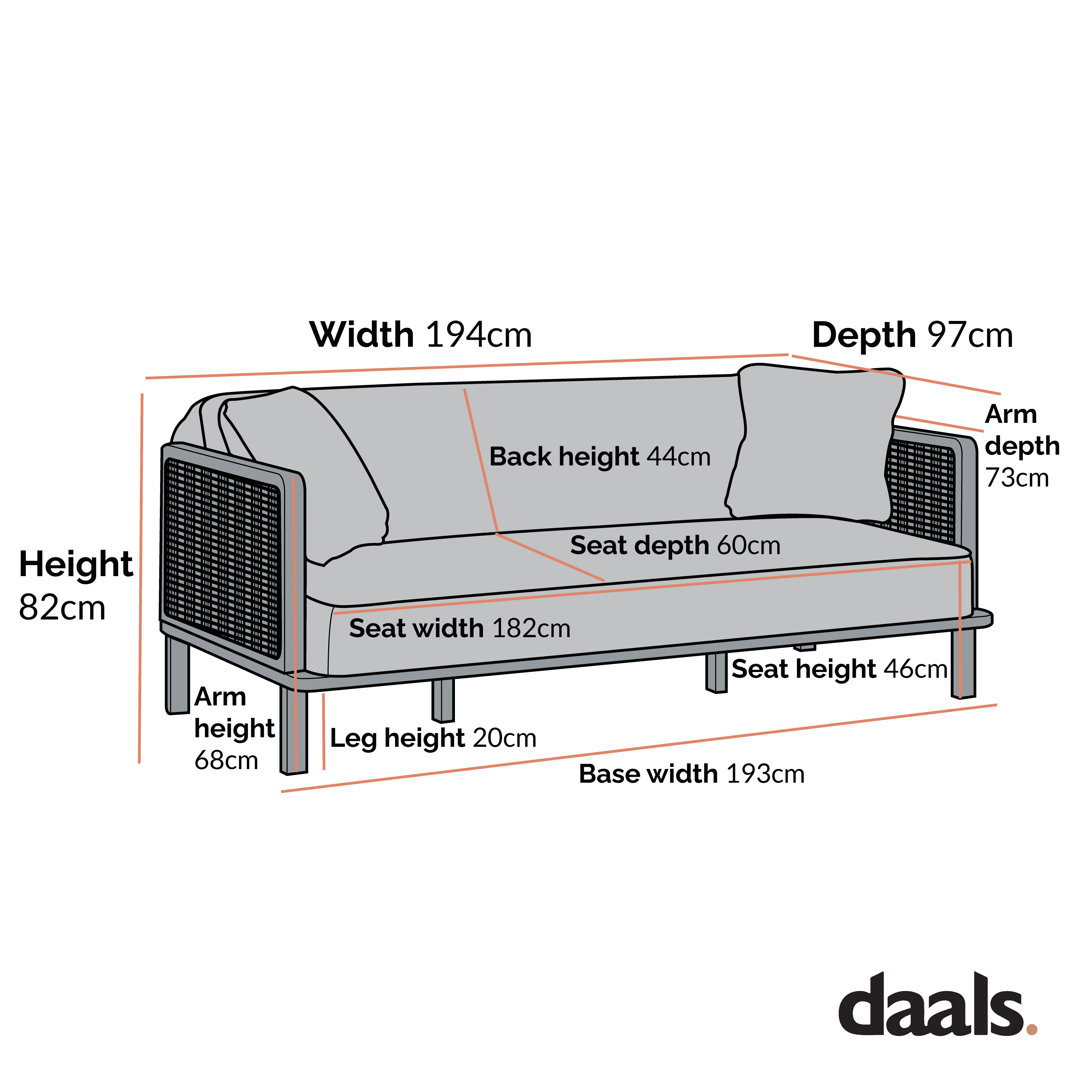 Outdoor online sofa height