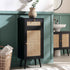 Frances Woven Rattan 1 - Door Bathroom Cabinet, Black - daals