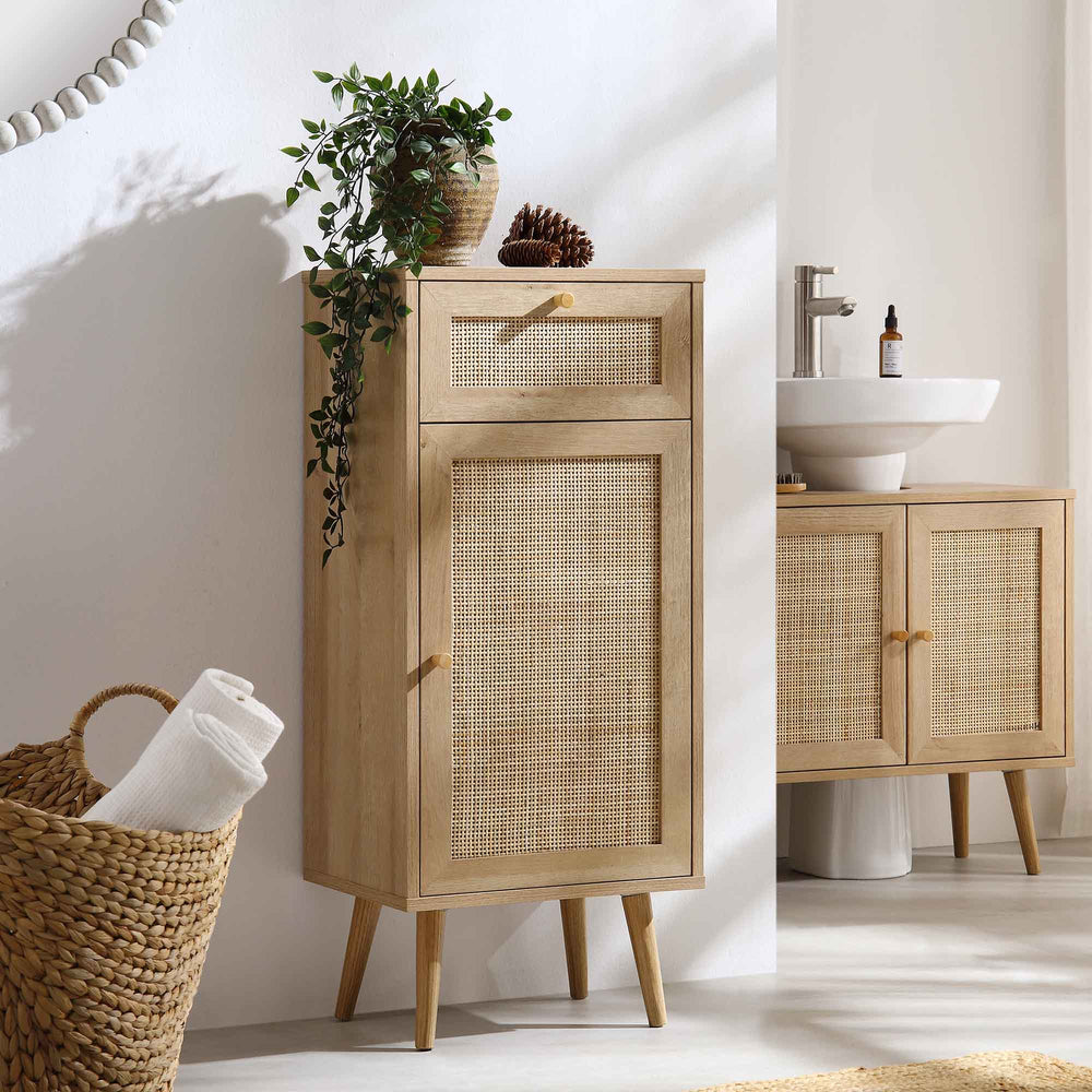 Frances Woven Rattan 1Door Bathroom Natural daals