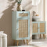 Frances Woven Rattan 1 - Door Bathroom Cabinet, Mint - daals