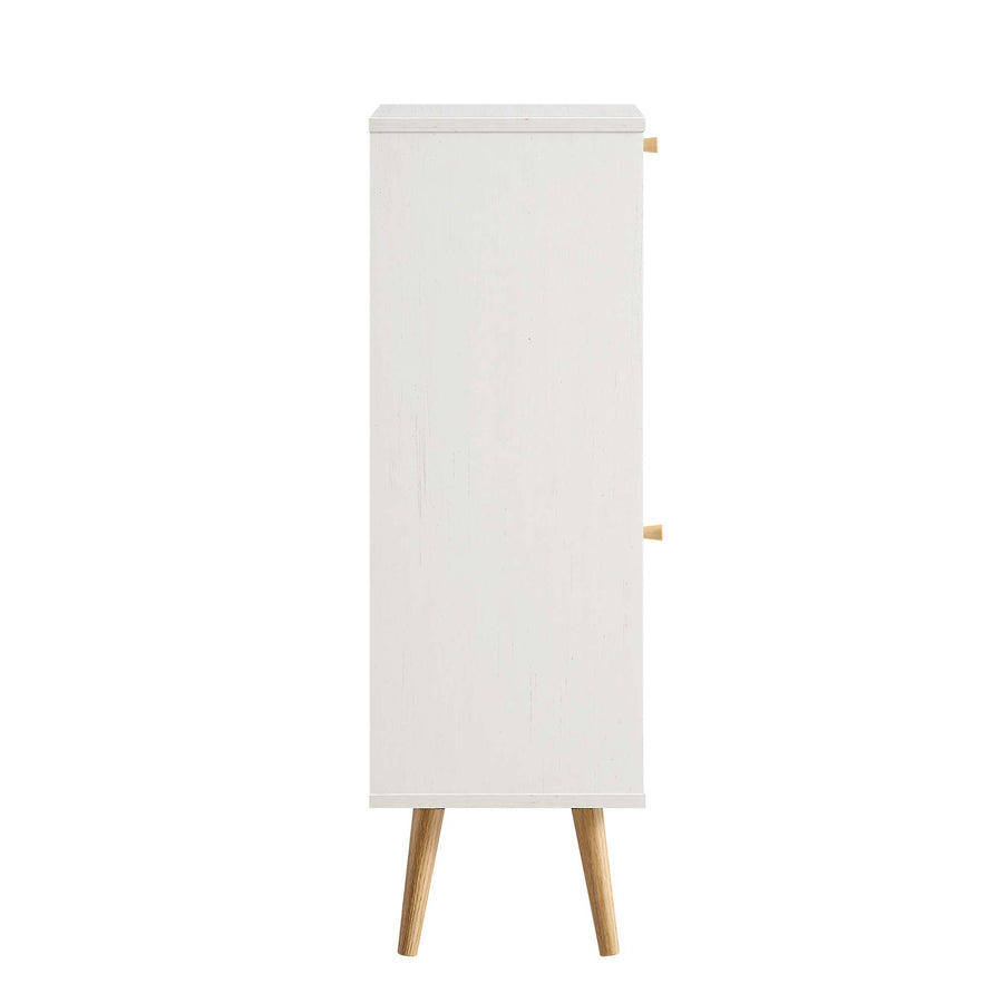 Frances Woven Rattan 1-Door Bathroom Cabinet, White
