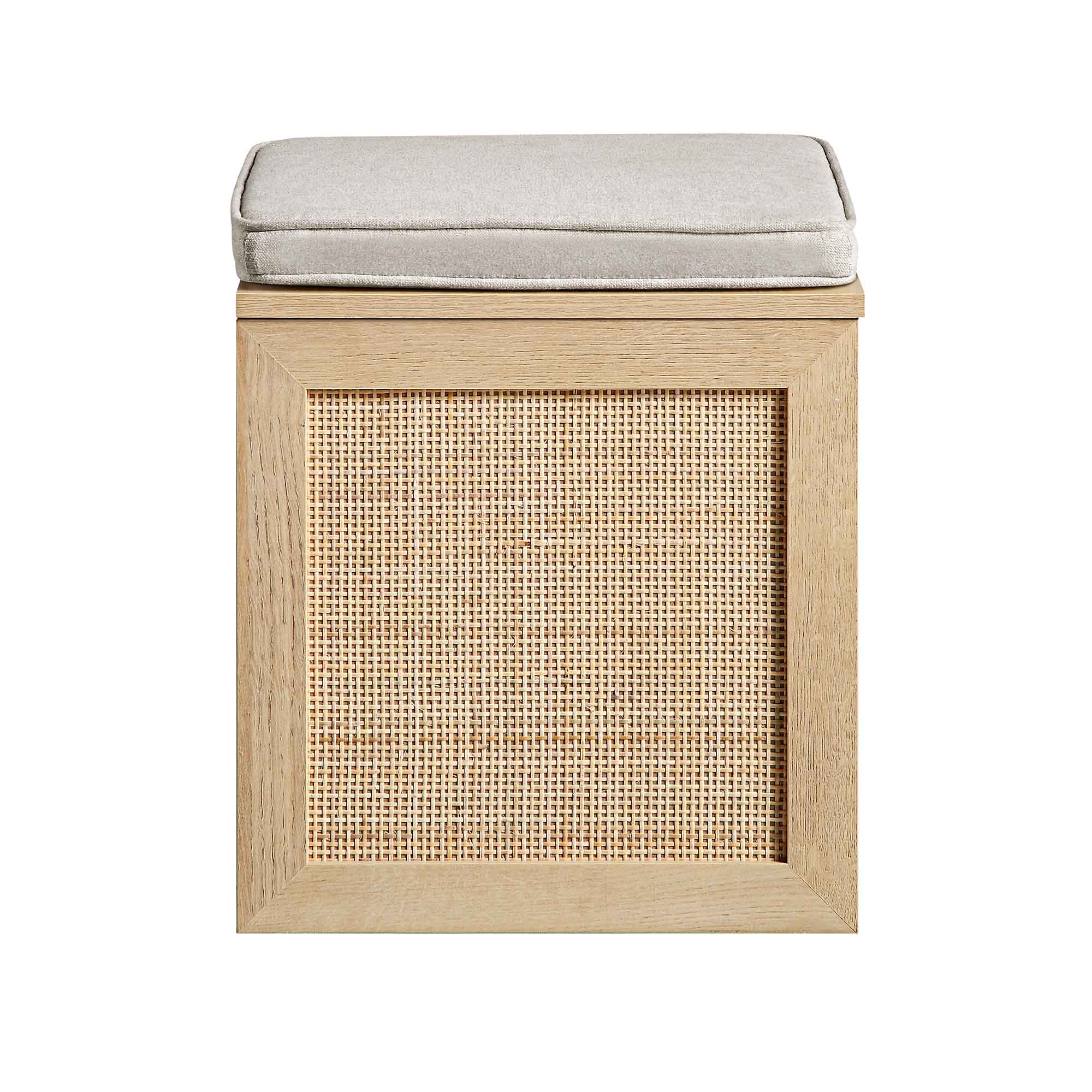 Storage Rattan Stools Frances Woven Rattan Single Storage Stool with Cushion, Natural | daals