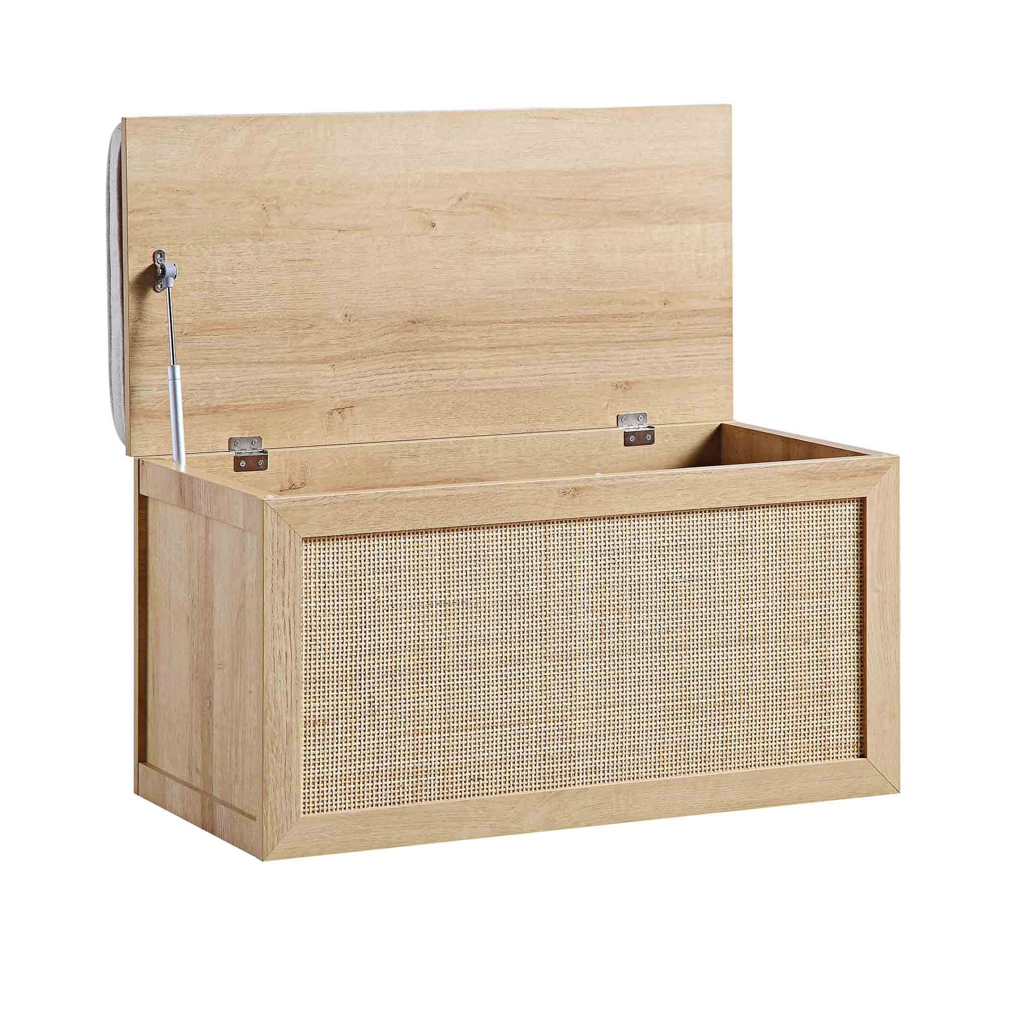 Storage Rattan Stools Frances Woven Rattan Double Storage Stool with Cushion, Natural | daals