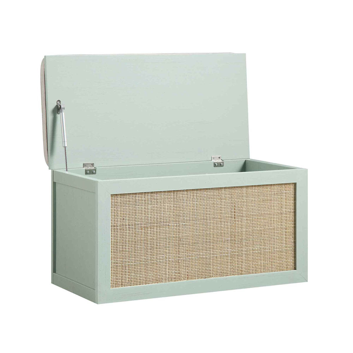 Storage Rattan Stools Frances Woven Rattan Double Storage Stool with Cushion, Mint | daals