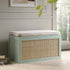 Frances Woven Rattan Double Storage Stool with Cushion, Mint - daals