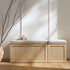 Frances Woven Rattan Triple Storage Stool Set with Cushion, Natural - daals