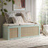 Frances Woven Rattan Triple Storage Stool Set with Cushion, Mint - daals
