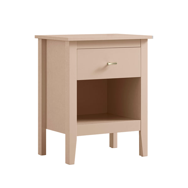 Oakham 1-Drawer Bedside Table, Nude Pink