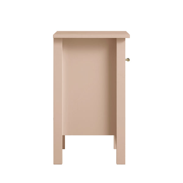 Oakham 1-Drawer Bedside Table, Nude Pink