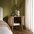 Izzy Curved Rattan Bedside Table, Natural - daals