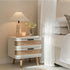 Izzy Curved Rattan 2 - Drawer Bedside Table, White - daals