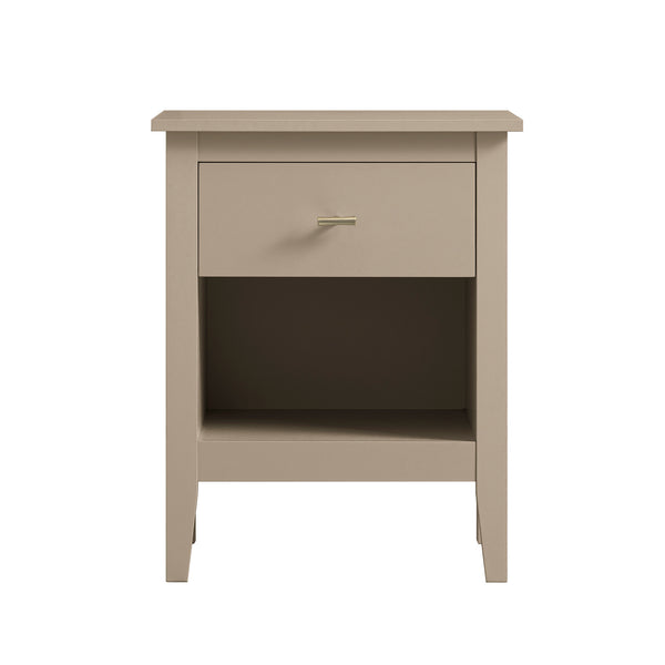 Oakham 1-Drawer Bedside Table, Deep Greige