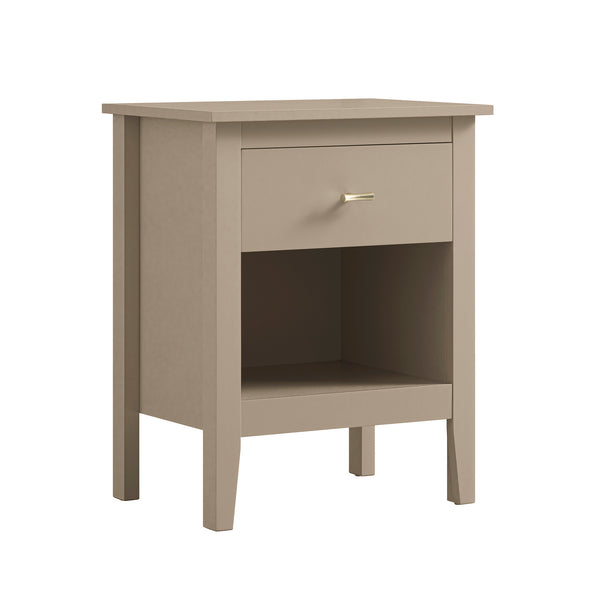 Oakham 1-Drawer Bedside Table, Deep Greige