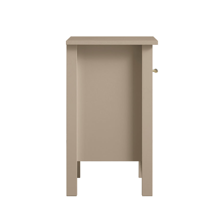 Oakham 1-Drawer Bedside Table, Deep Greige