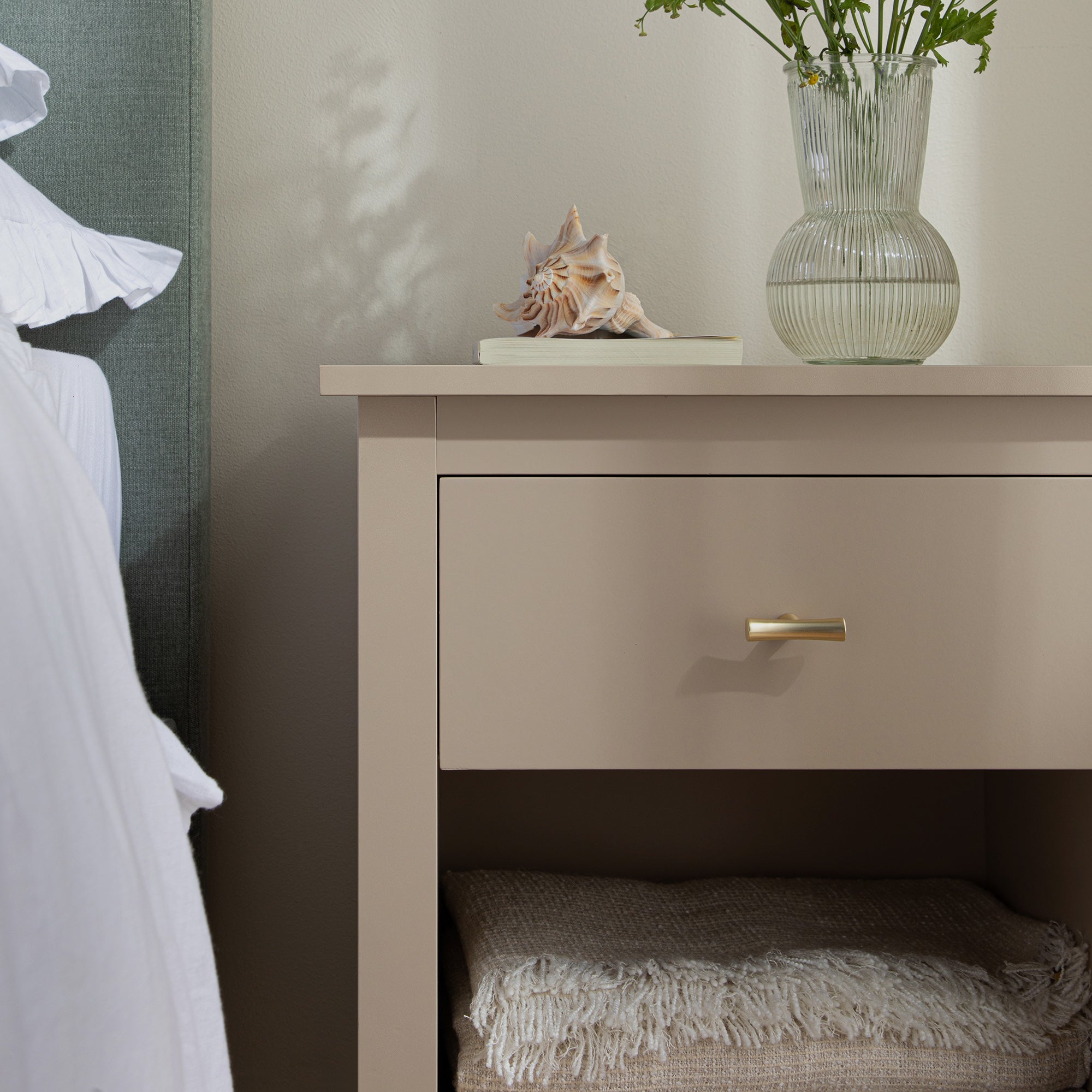 Oakham 1 Drawer Bedside Table Deep Greige Daals Oakham 1 Drawer Bedside Table Deep Greige Daals