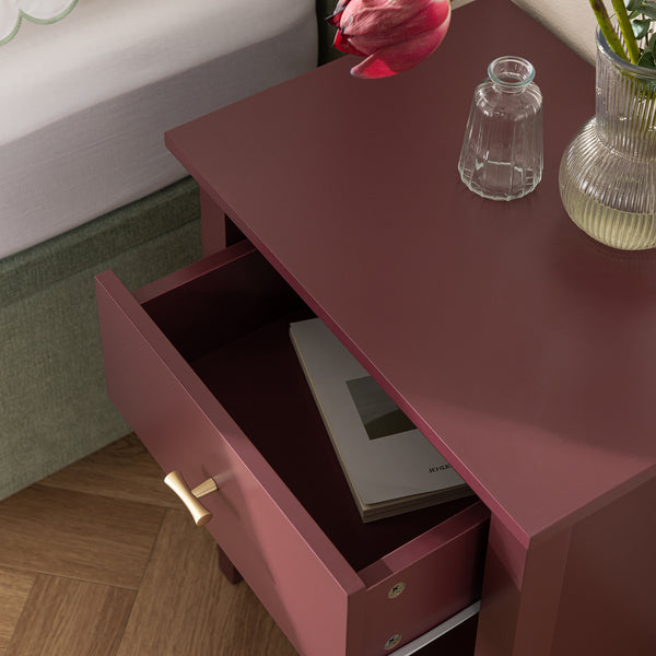 Oakham 1-Drawer Bedside Table, Wild Cherry