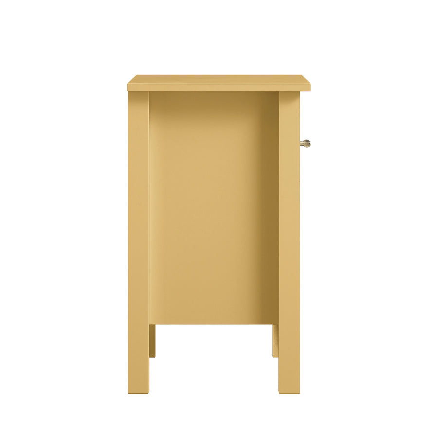 Oakham 1-Drawer Bedside Table, Rattan Yellow