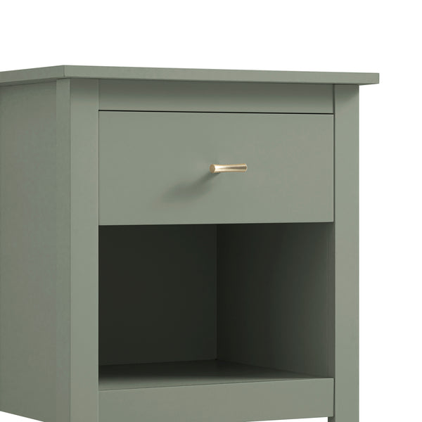 Oakham 1-Drawer Bedside Table, Desert Sage