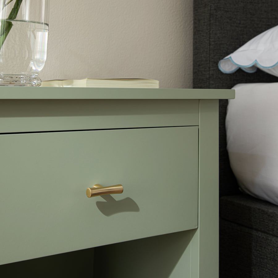 Oakham 1-Drawer Bedside Table, Desert Sage