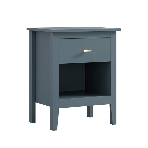 Oakham 1-Drawer Bedside Table, Stormy Blue