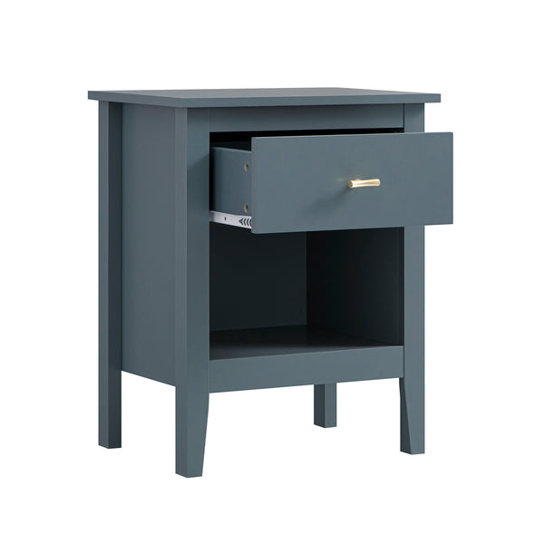 Oakham 1-Drawer Bedside Table, Stormy Blue
