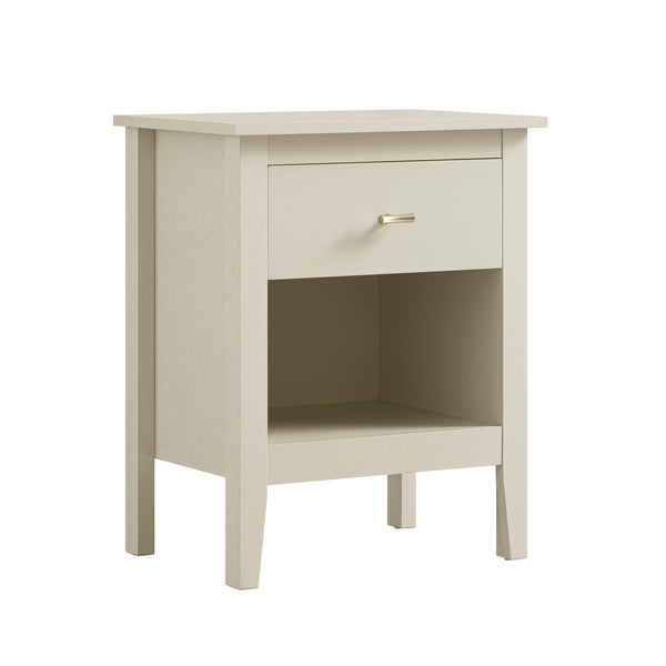 Oakham 1-Drawer Bedside Table, Shaded White