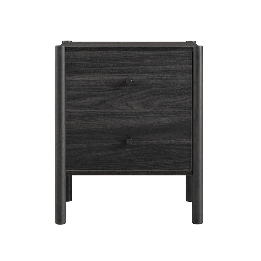 Linden 2-Drawer Bedside Table, Ebony - daals