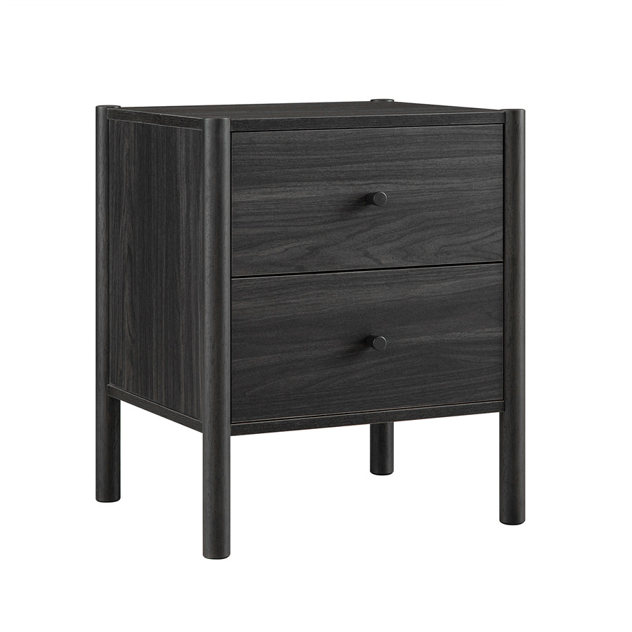 Linden 2-Drawer Bedside Table, Ebony - daals