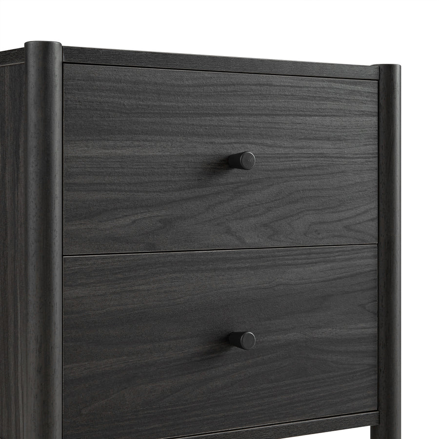 Linden 2-Drawer Bedside Table, Ebony - daals