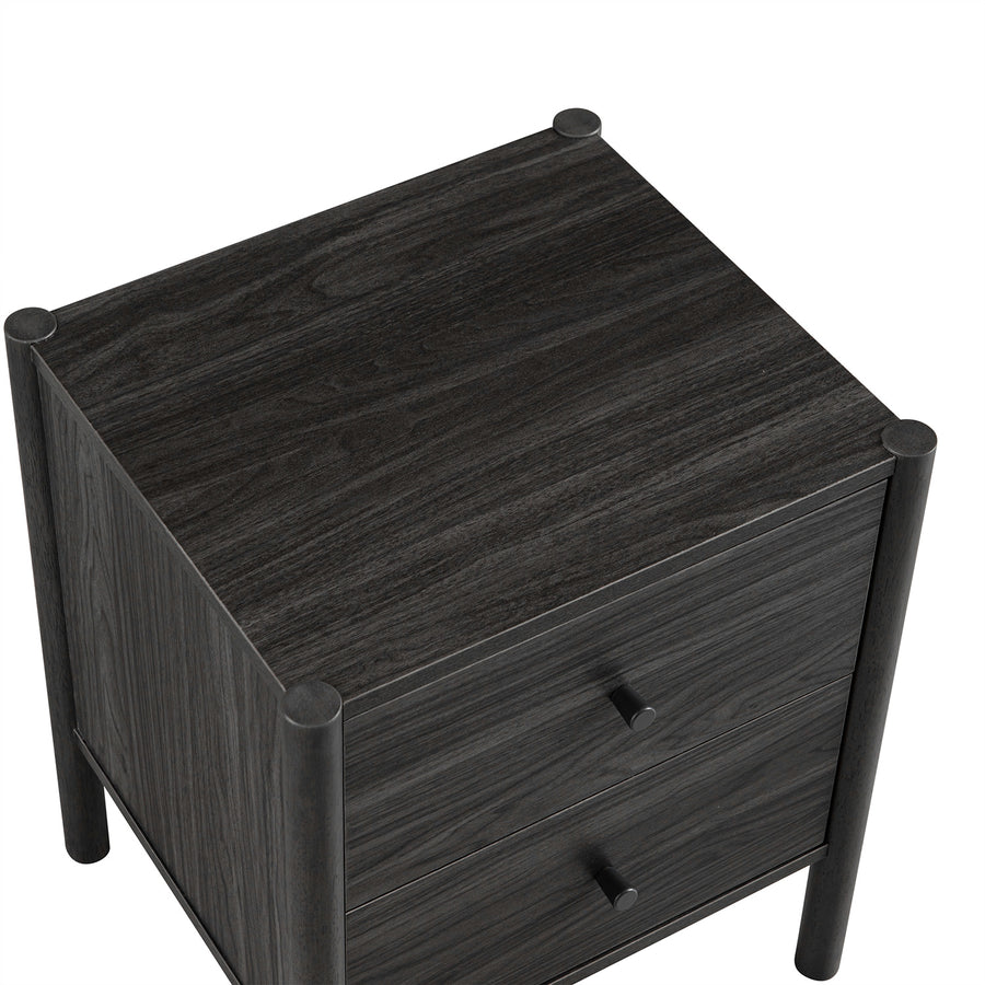 Linden 2-Drawer Bedside Table, Ebony - daals