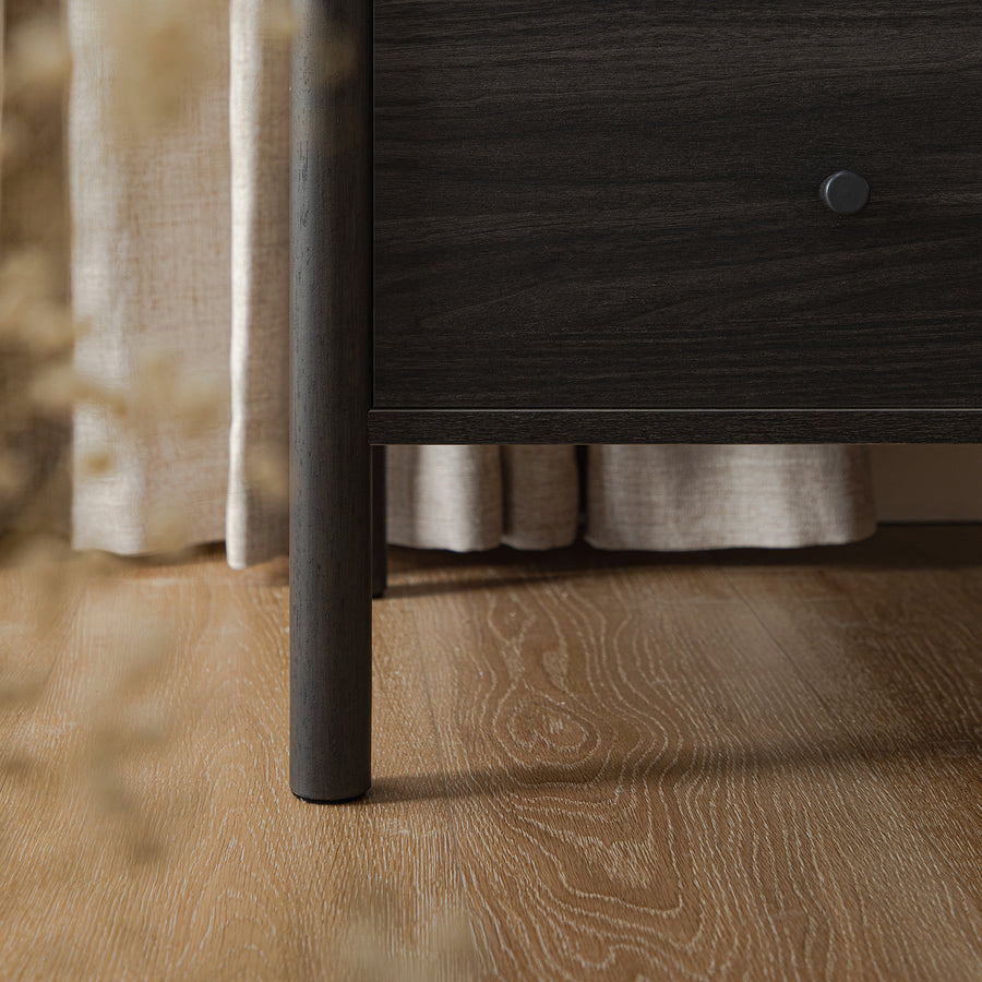 Linden 2-Drawer Bedside Table, Ebony - daals