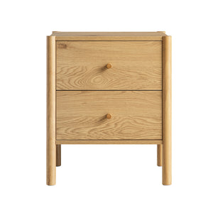 Linden 2-Drawer Bedside Table, Natural