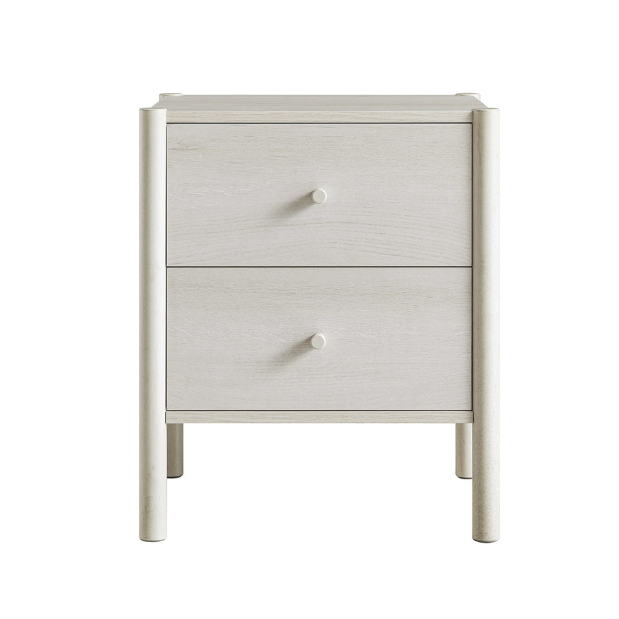 Linden 2-Drawer Bedside Table, White Washed