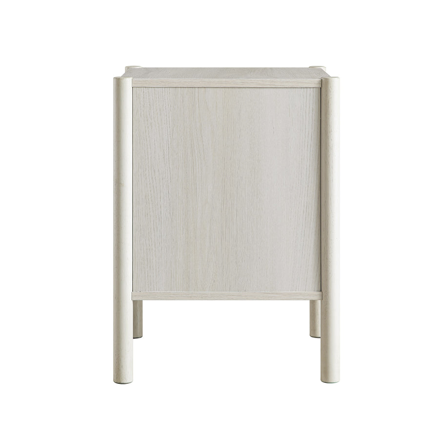 Linden 2-Drawer Bedside Table, White Washed