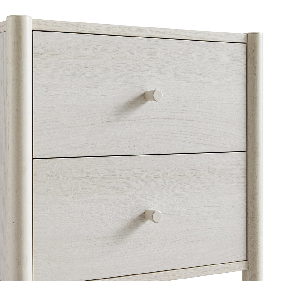 Linden 2-Drawer Bedside Table, White Washed