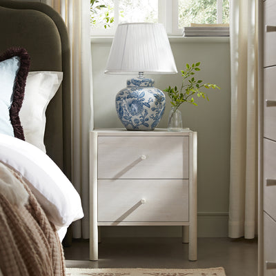 Linden 2-Drawer Bedside Table, White Washed