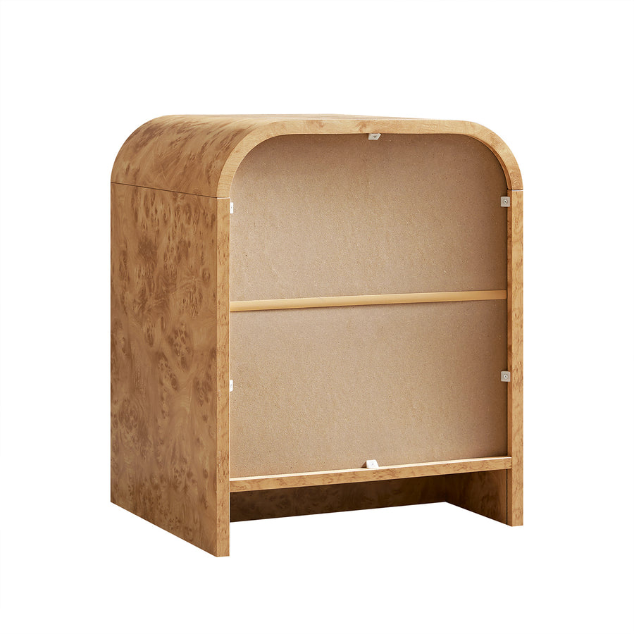 Marcel 1-Drawer Bedside Table, Natural Burlwood