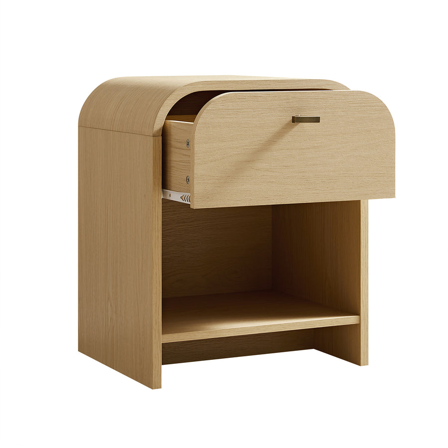 Marcel 1-Drawer Bedside Table, Light Oak