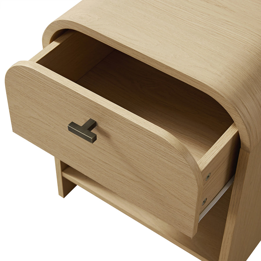 Marcel 1-Drawer Bedside Table, Light Oak